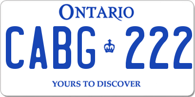 ON license plate CABG222