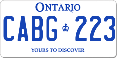 ON license plate CABG223