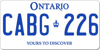 ON license plate CABG226