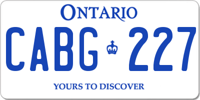 ON license plate CABG227