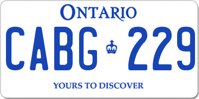 ON license plate CABG229