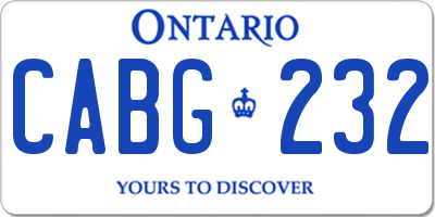 ON license plate CABG232