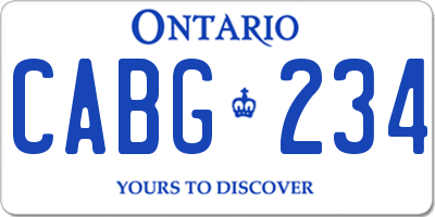 ON license plate CABG234