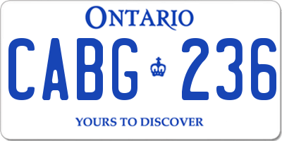 ON license plate CABG236