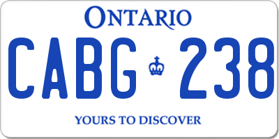 ON license plate CABG238