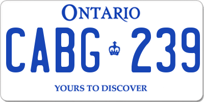 ON license plate CABG239