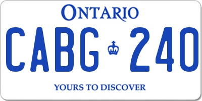 ON license plate CABG240