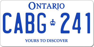 ON license plate CABG241