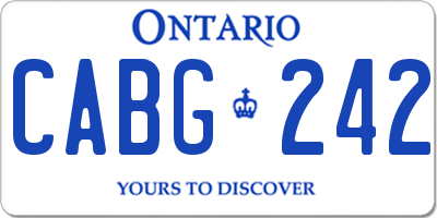 ON license plate CABG242