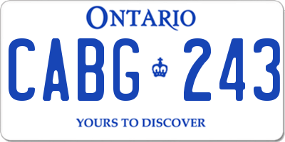 ON license plate CABG243