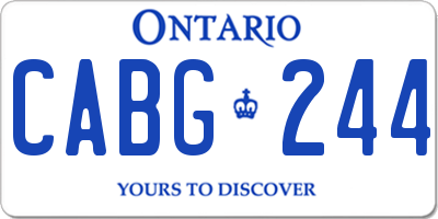 ON license plate CABG244