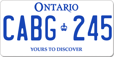 ON license plate CABG245