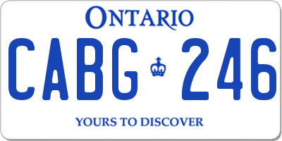 ON license plate CABG246