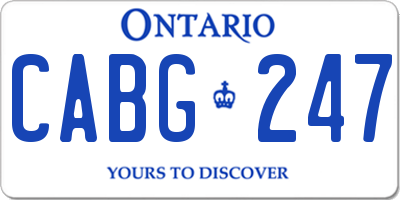 ON license plate CABG247