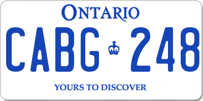 ON license plate CABG248