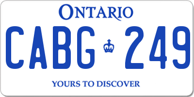 ON license plate CABG249