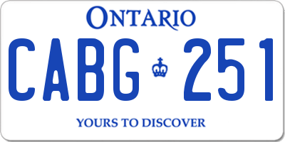 ON license plate CABG251