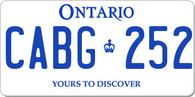 ON license plate CABG252