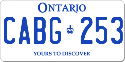 ON license plate CABG253