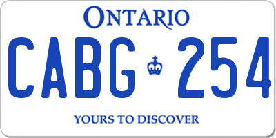 ON license plate CABG254