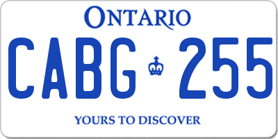 ON license plate CABG255