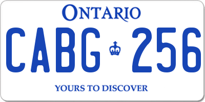 ON license plate CABG256