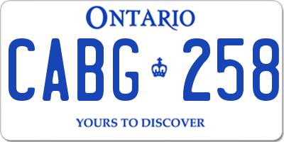 ON license plate CABG258