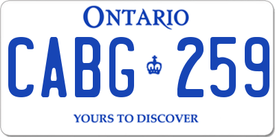 ON license plate CABG259