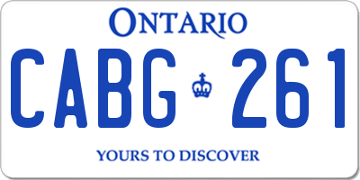 ON license plate CABG261