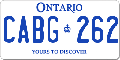 ON license plate CABG262