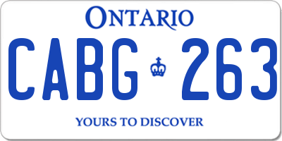 ON license plate CABG263