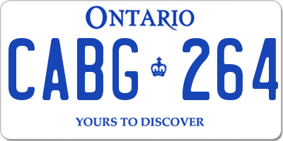 ON license plate CABG264