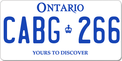 ON license plate CABG266