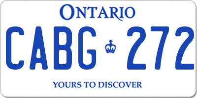 ON license plate CABG272