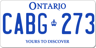 ON license plate CABG273