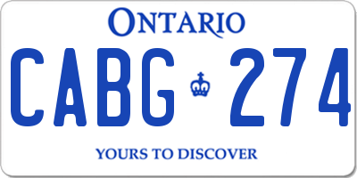 ON license plate CABG274