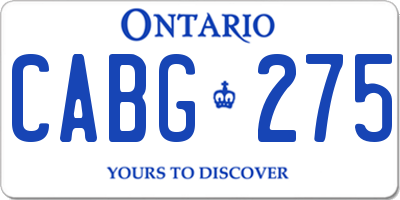 ON license plate CABG275