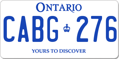 ON license plate CABG276