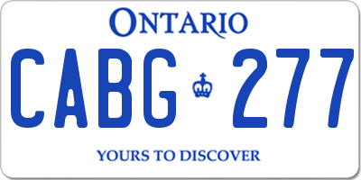 ON license plate CABG277