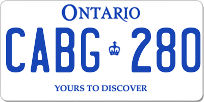 ON license plate CABG280