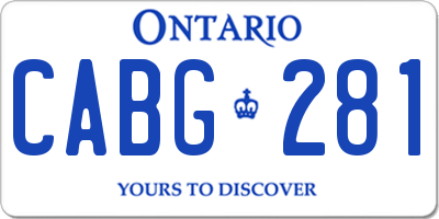 ON license plate CABG281