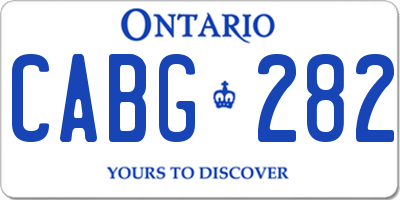 ON license plate CABG282