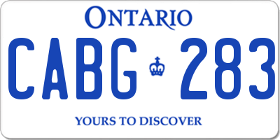 ON license plate CABG283