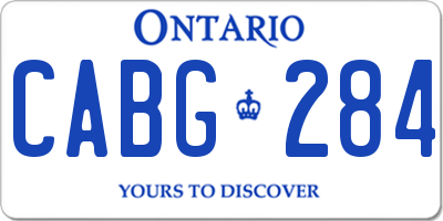 ON license plate CABG284