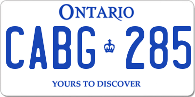 ON license plate CABG285