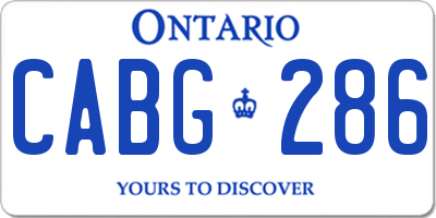 ON license plate CABG286