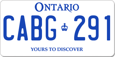 ON license plate CABG291