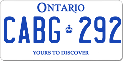 ON license plate CABG292