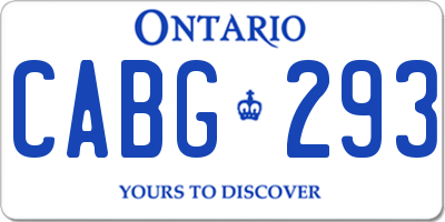 ON license plate CABG293