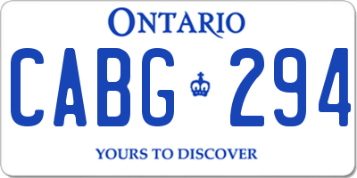 ON license plate CABG294